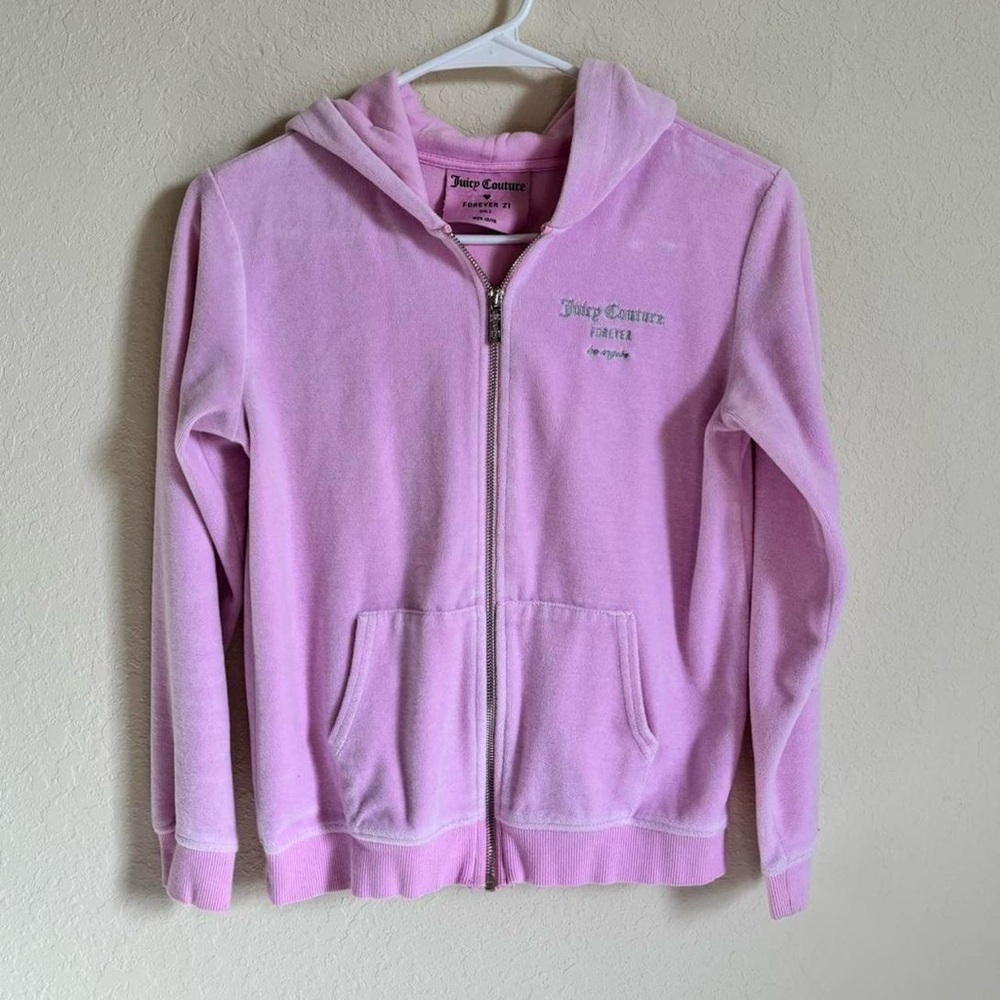 Juicy Couture Kids Light Pink Zip-Up Hoodie. Size 13/14